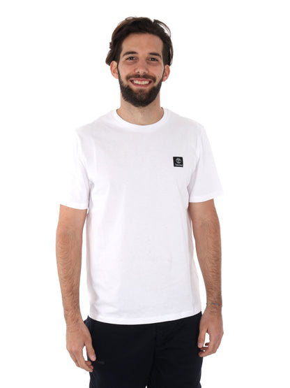 T-SHIRT CON PACH LOGO TIMBERLAND DA UOMO BIANCO