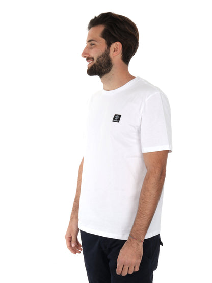 T-SHIRT CON PACH LOGO TIMBERLAND DA UOMO BIANCO