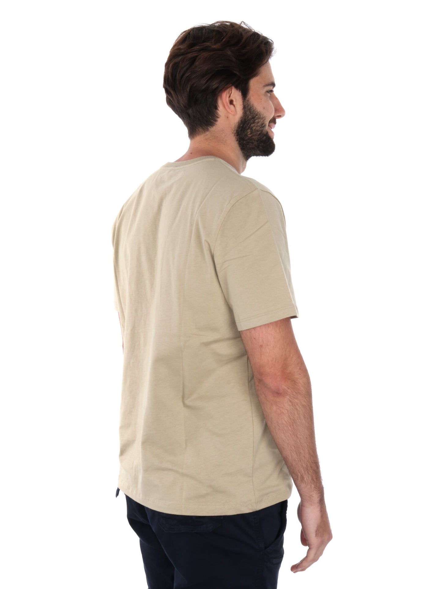 T-SHIRT CON PACH LOGO TIMBERLAND DA UOMO BEIGE