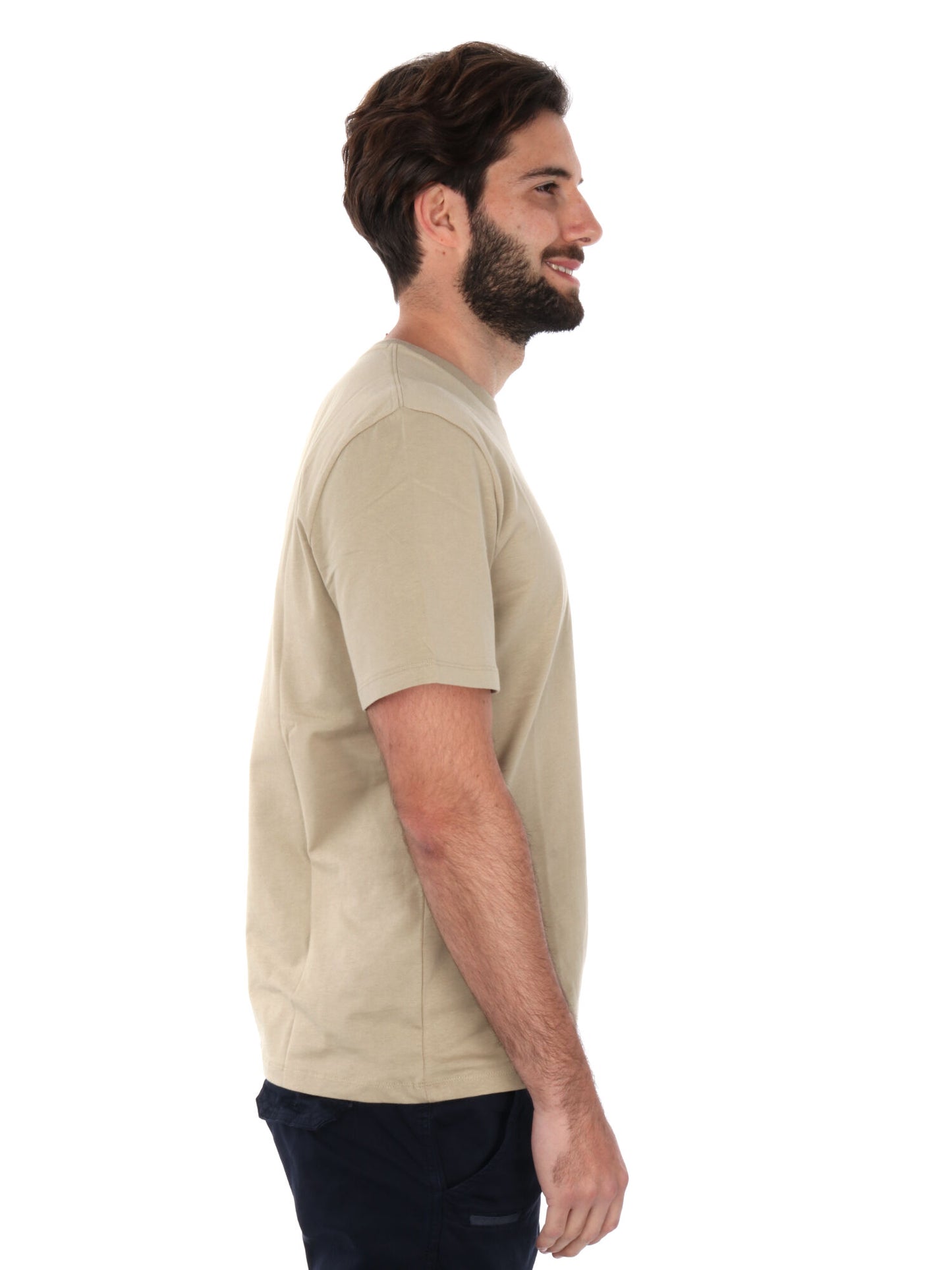 T-SHIRT CON PACH LOGO TIMBERLAND DA UOMO BEIGE