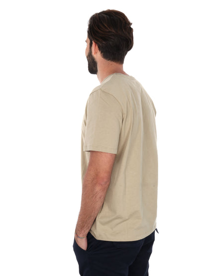 T-SHIRT CON PACH LOGO TIMBERLAND DA UOMO BEIGE