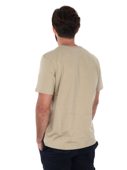 T-SHIRT CON PACH LOGO TIMBERLAND DA UOMO BEIGE