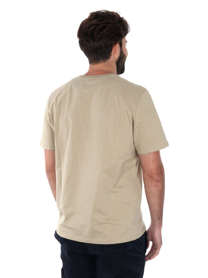 T-SHIRT CON PACH LOGO TIMBERLAND DA UOMO BEIGE