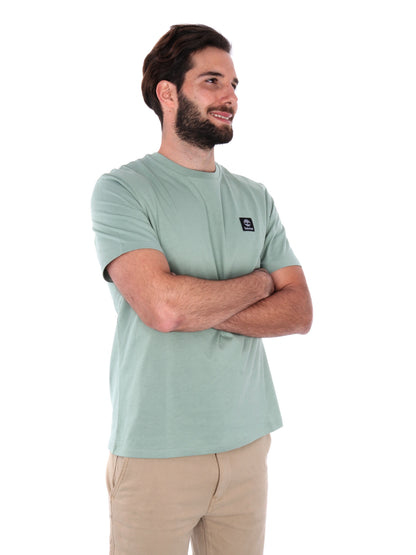 T-SHIRT CON PACH LOGO TIMBERLAND DA UOMO VERDE