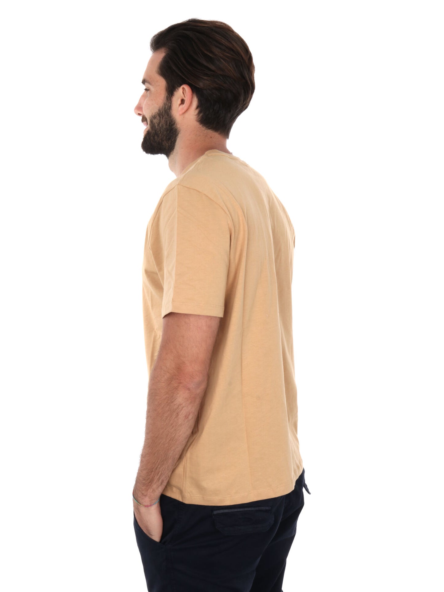 T-SHIRT CON PACH LOGO TIMBERLAND DA UOMO OCRA