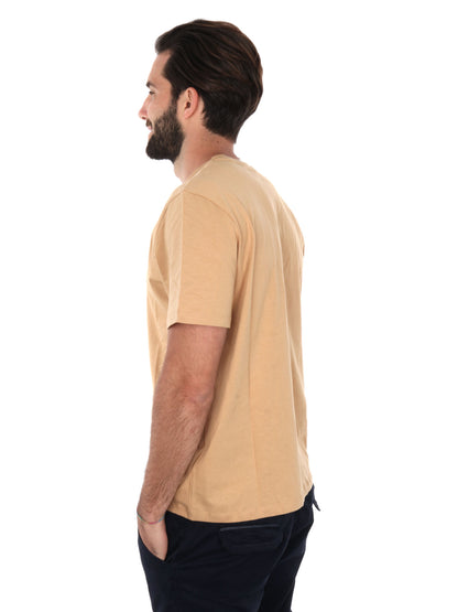 T-SHIRT CON PACH LOGO TIMBERLAND DA UOMO OCRA