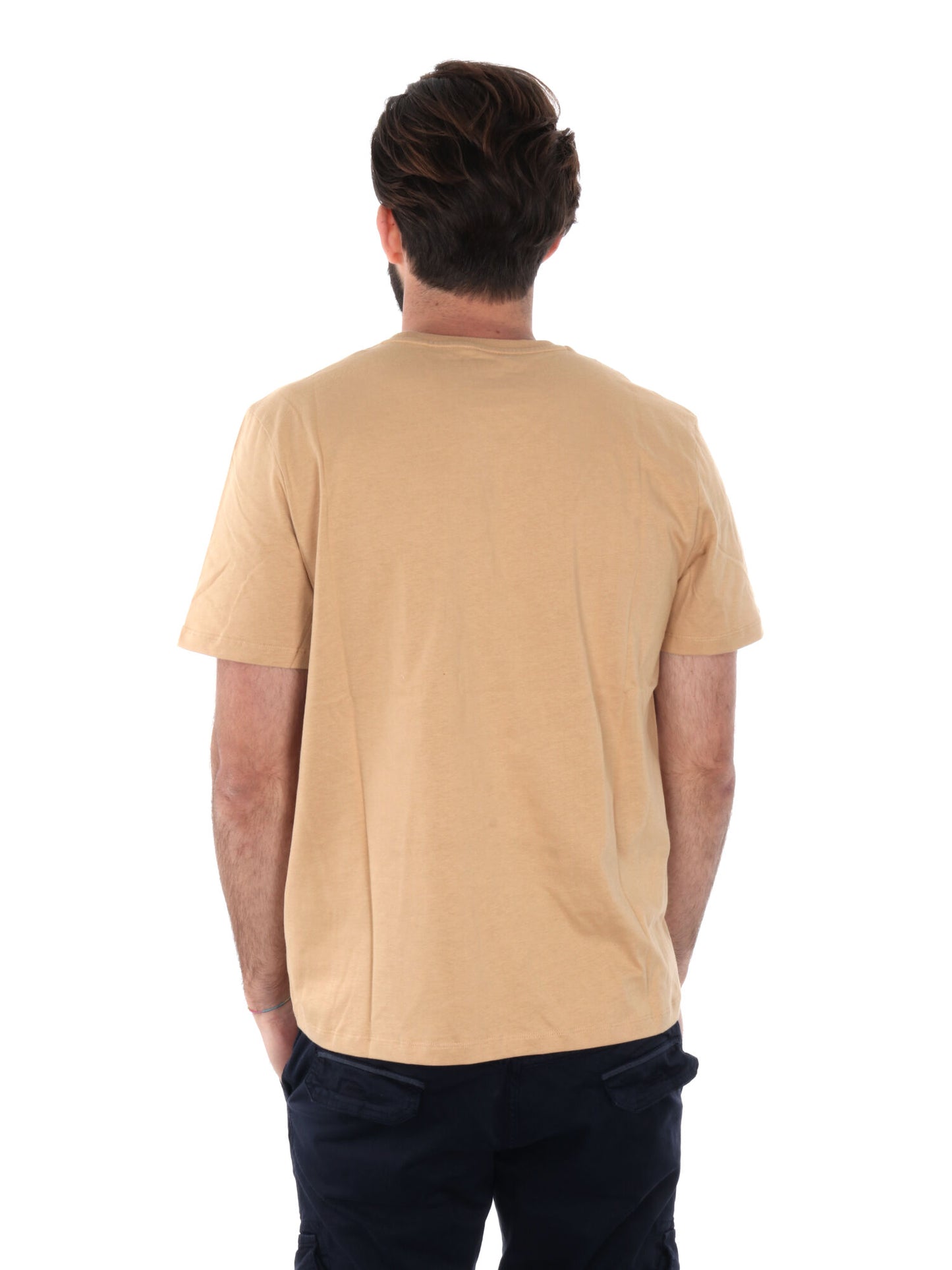 T-SHIRT CON PACH LOGO TIMBERLAND DA UOMO OCRA