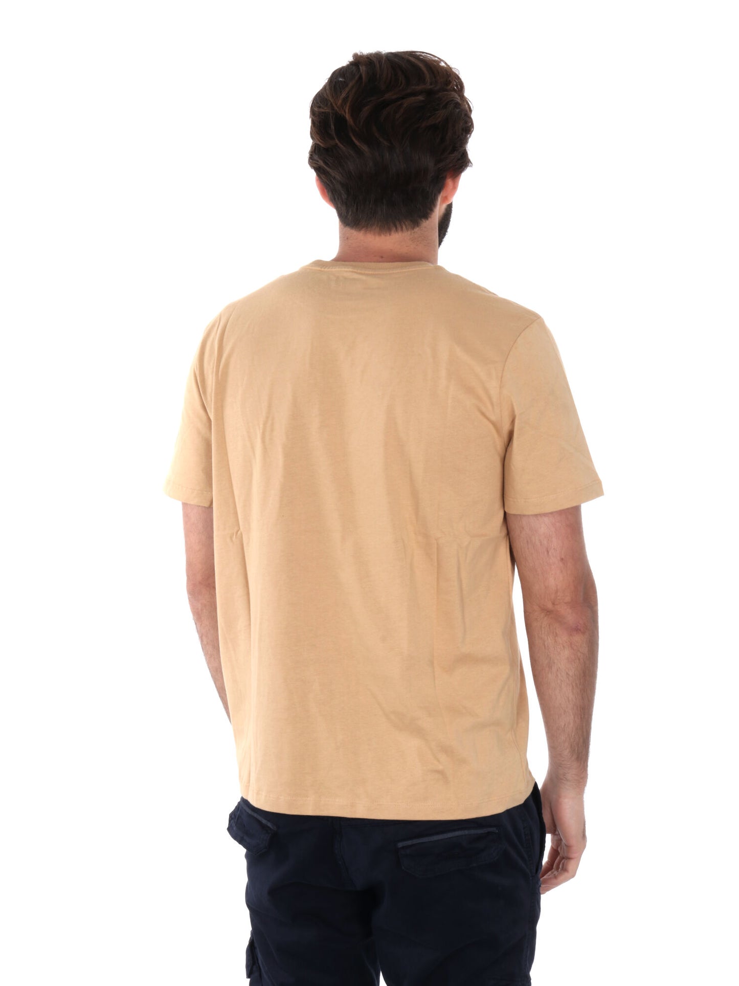T-SHIRT CON PACH LOGO TIMBERLAND DA UOMO OCRA