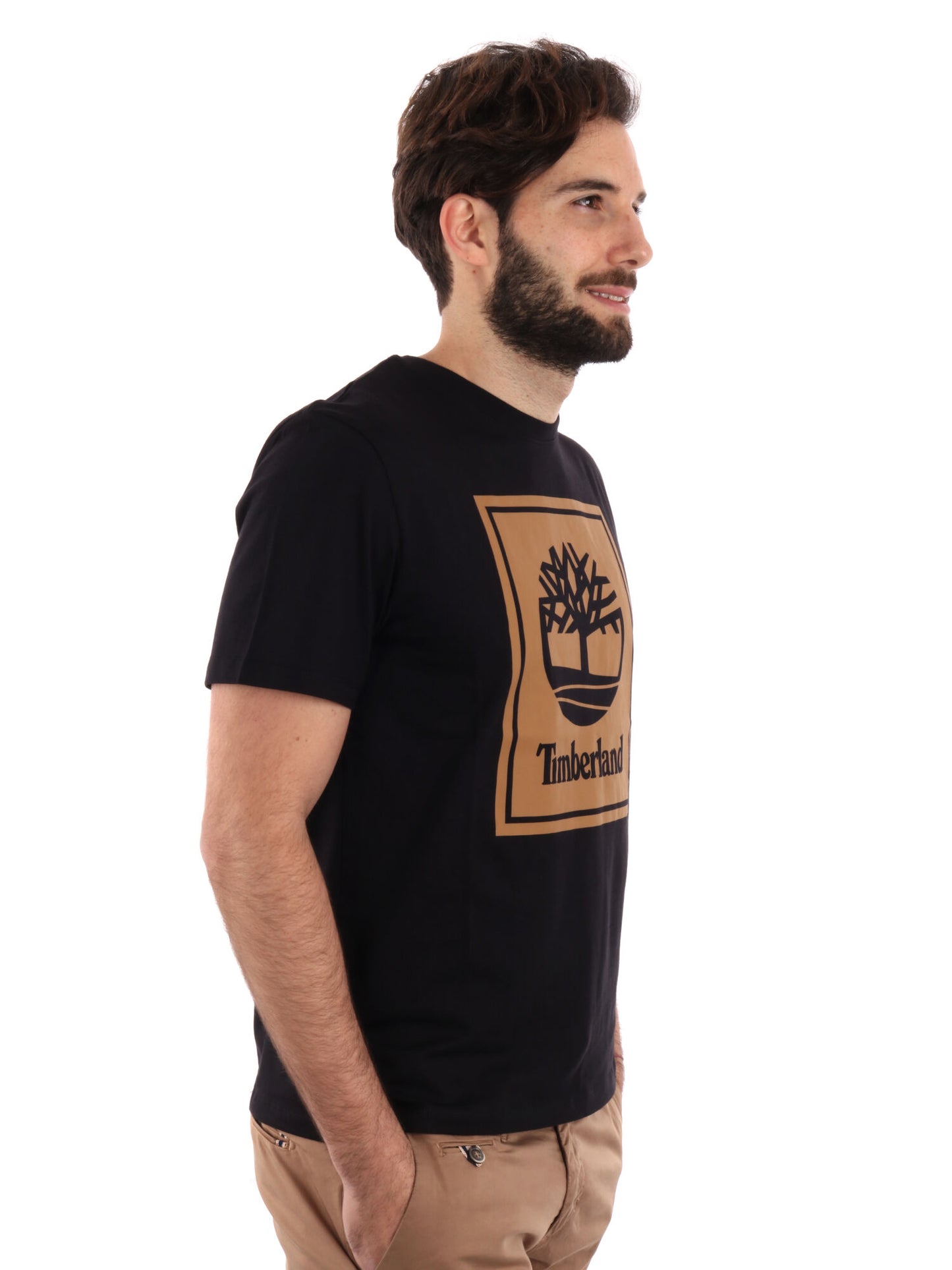 T-SHIRT LOGO A CONTRASTO TIMBERLAND UOMO NERO