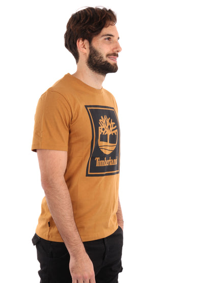 T-SHIRT LOGO A CONTRASTO TIMBERLAND UOMO OCRA