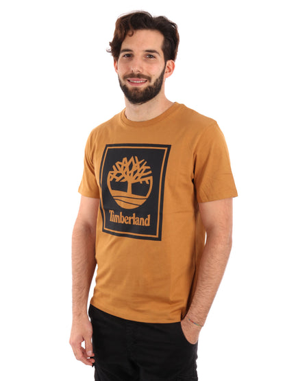 T-SHIRT LOGO A CONTRASTO TIMBERLAND UOMO OCRA