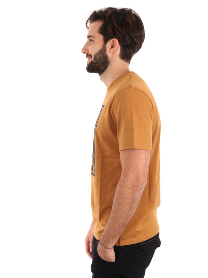 T-SHIRT LOGO A CONTRASTO TIMBERLAND UOMO OCRA