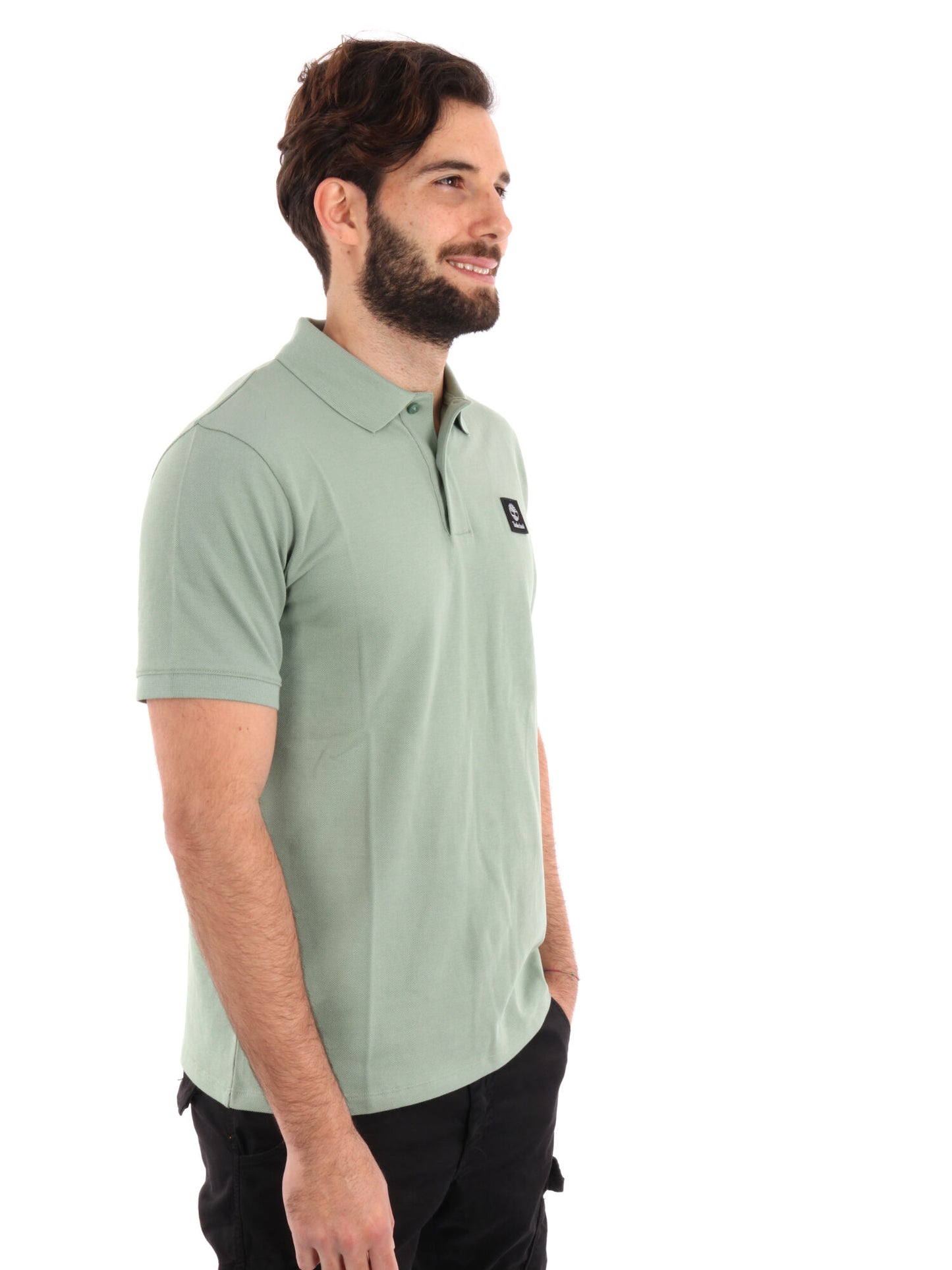POLO CON PACH LOGO TIMBERLAND UOMO VERDE
