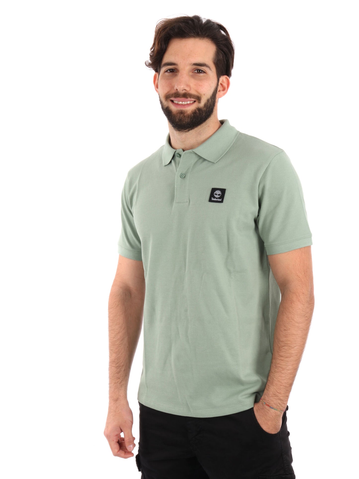 POLO CON PACH LOGO TIMBERLAND UOMO VERDE