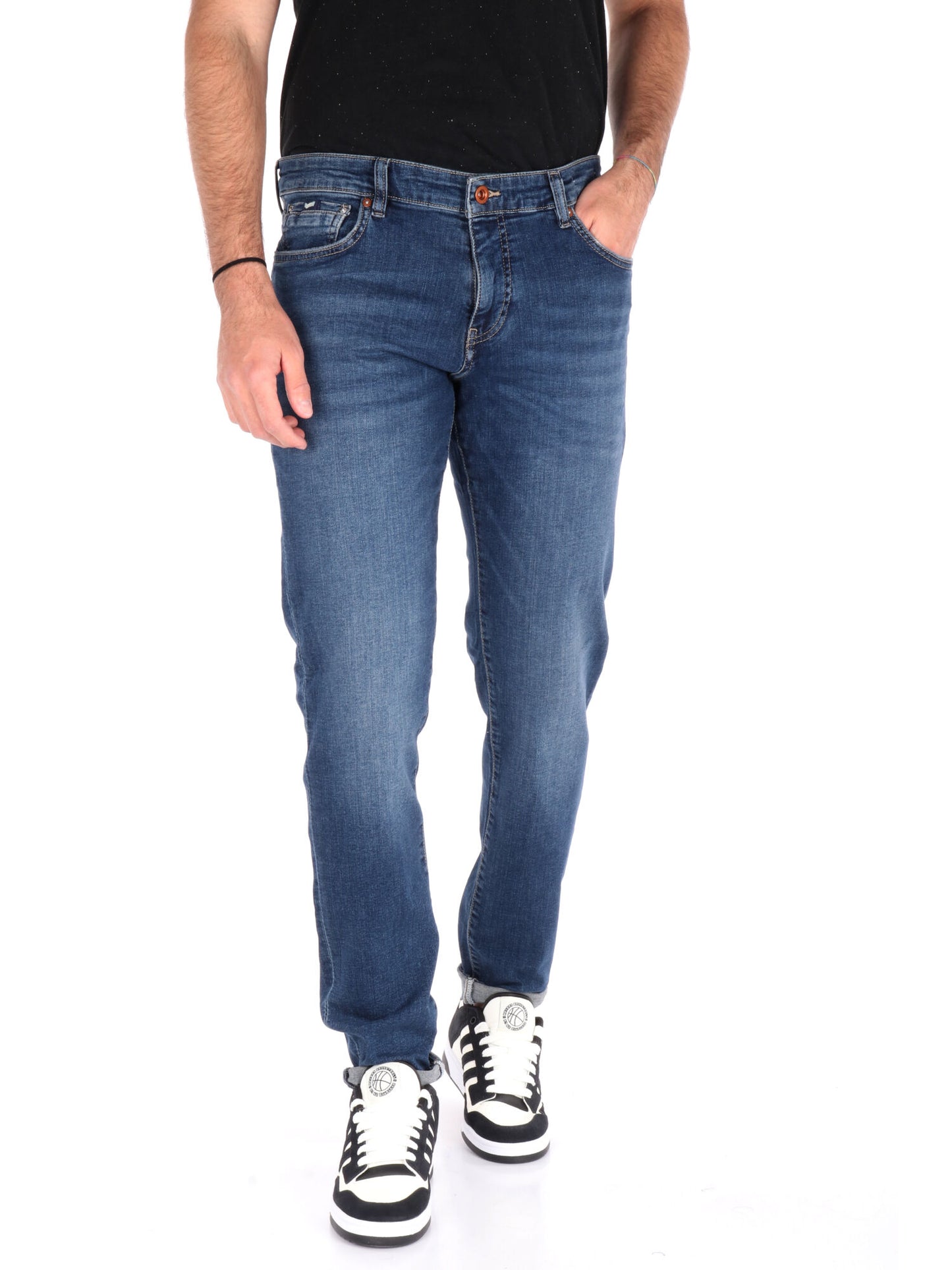 JEANS SKINNY SAX GAS DA UOMO BLU DENIM