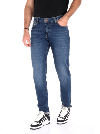 Jeans Gas Sax skinny da uomo in denim blu casual