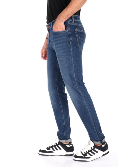 Jeans Gas Sax skinny da uomo in denim blu casual