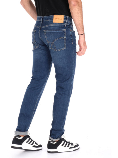 JEANS SKINNY SAX GAS DA UOMO BLU DENIM