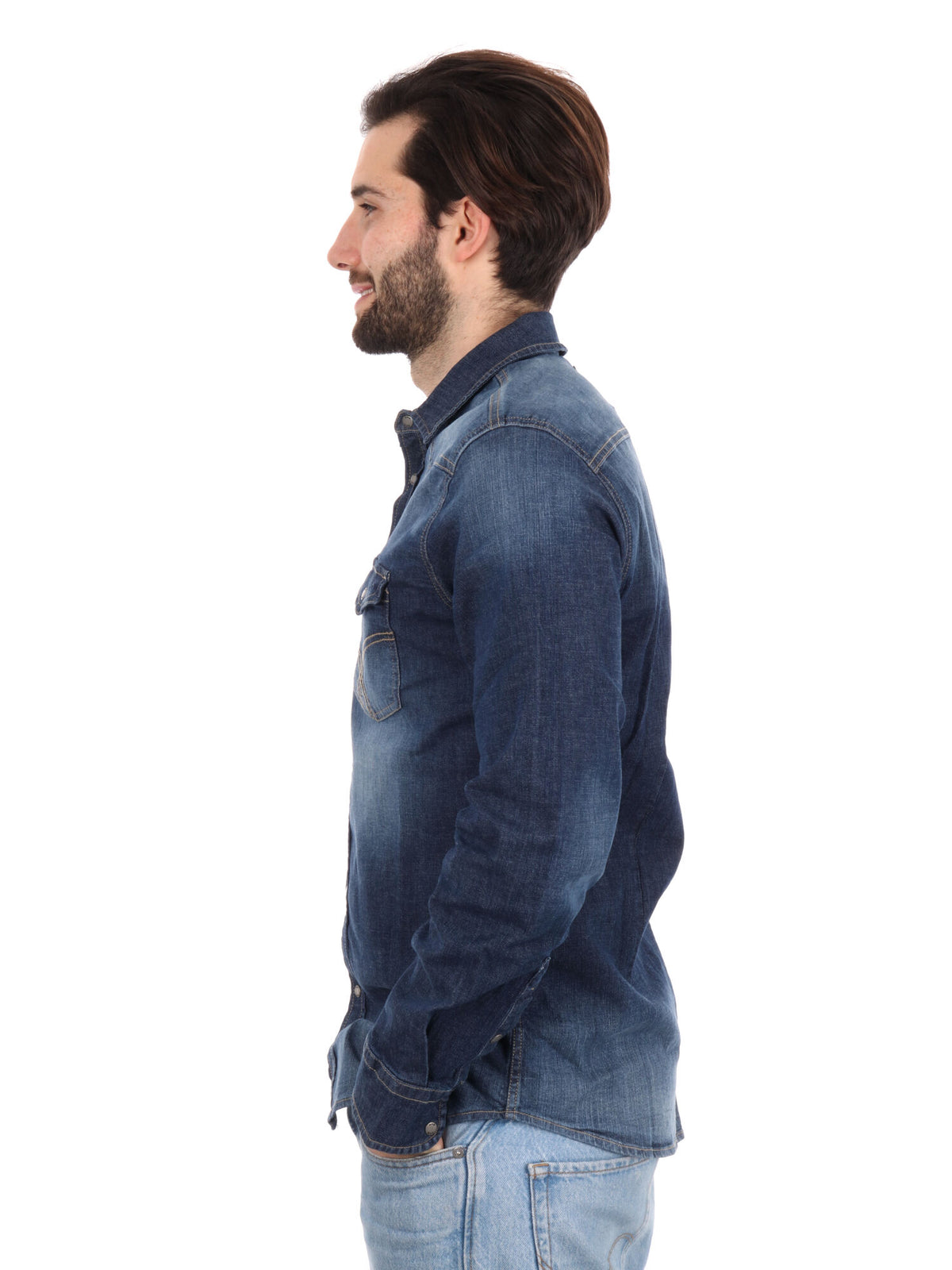 Gas kant new demin camicia da uomo jeans scuro