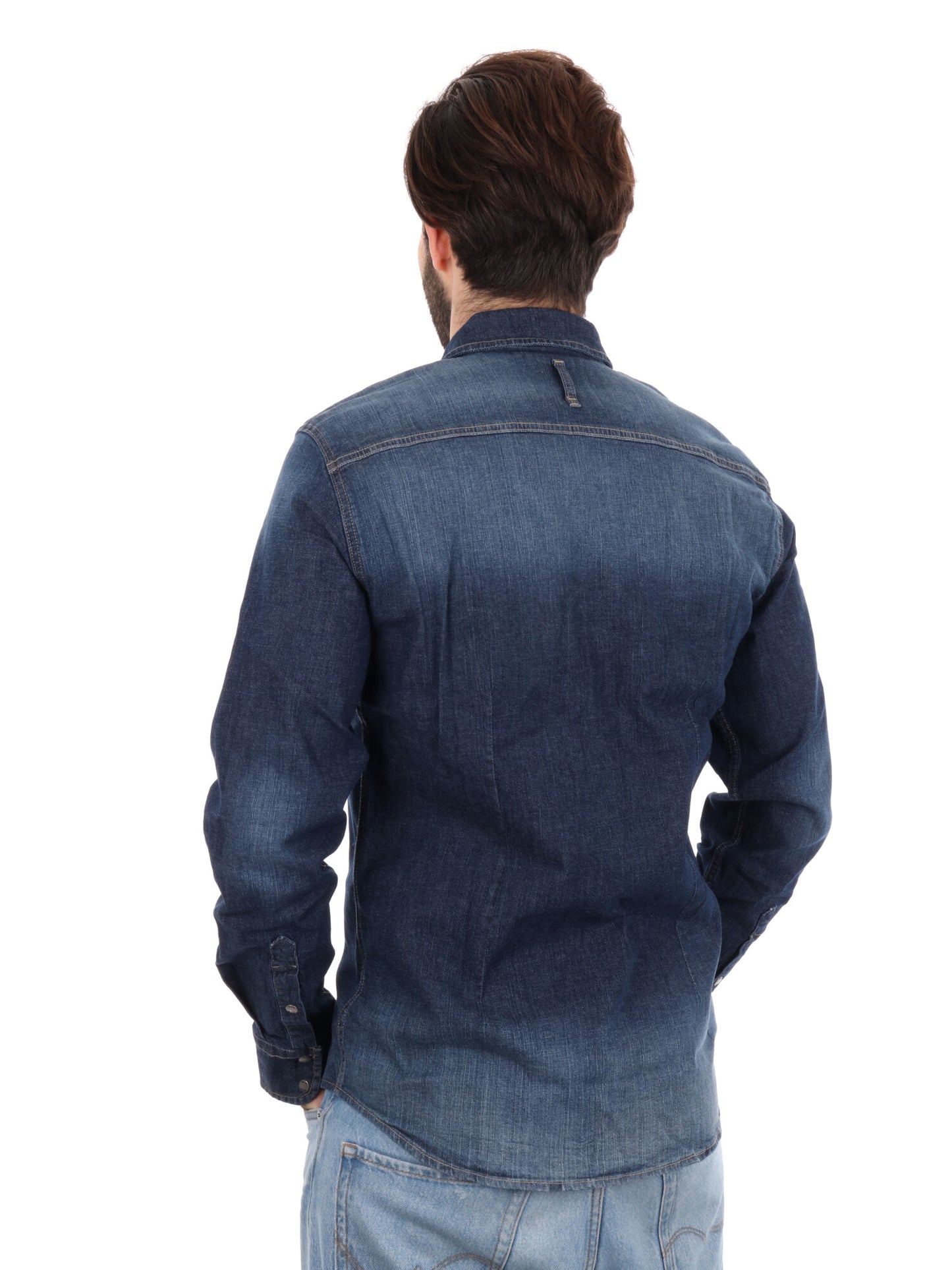 Camicia in denim Gas Kant uomo per cerimonia primavera-estate