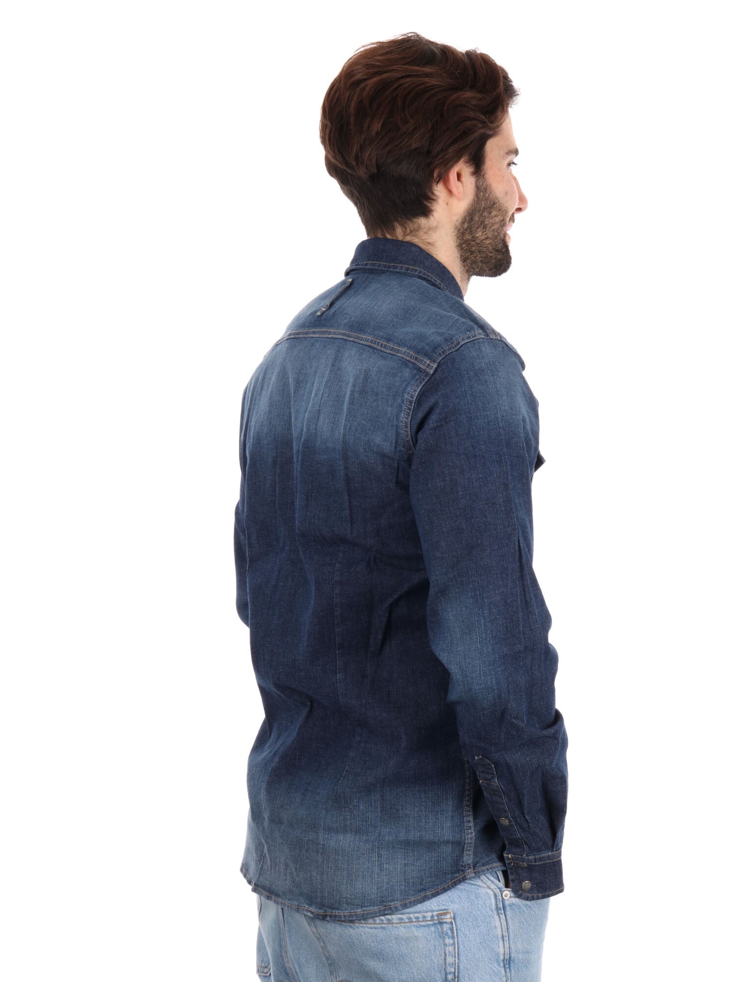 Camicia in denim Gas Kant uomo per cerimonia primavera-estate