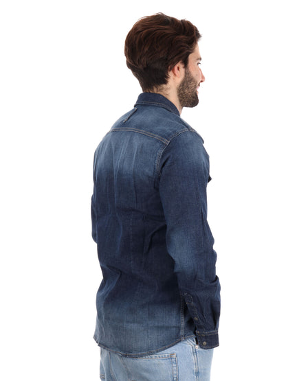 Camicia in denim Gas Kant uomo per cerimonia primavera-estate