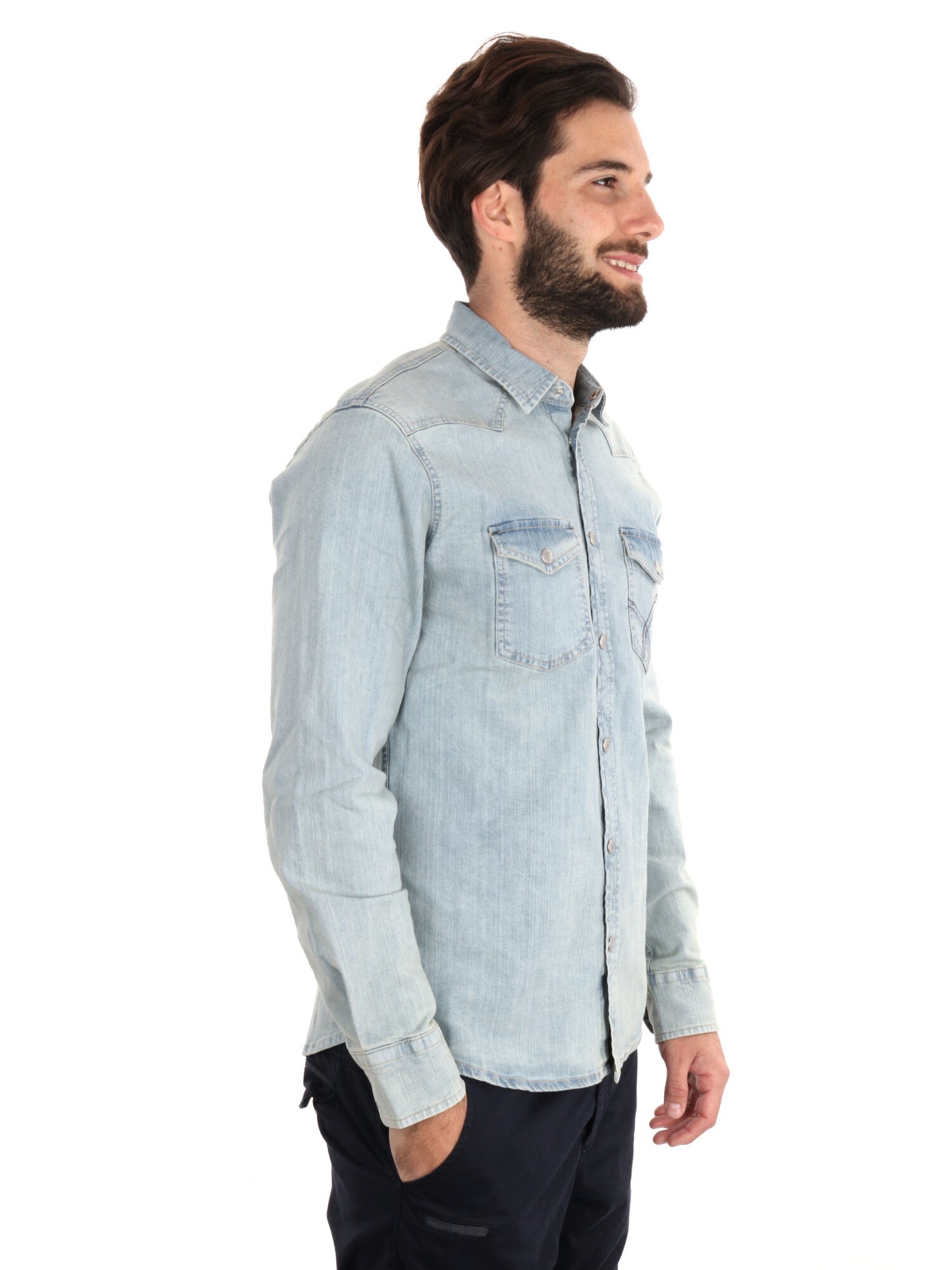 CAMICIA KANT NEW DENIM GAS UOMO JEANS CHIARO