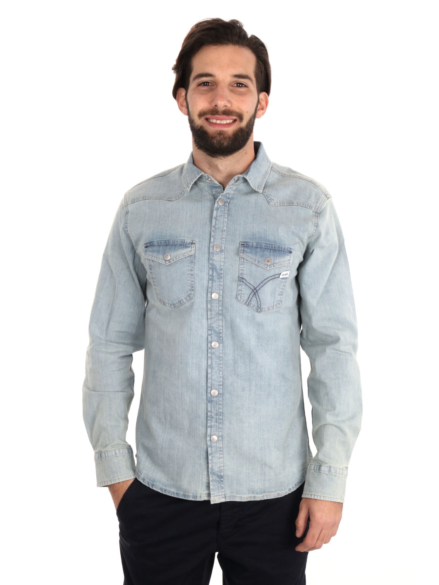 CAMICIA KANT NEW DENIM GAS UOMO JEANS CHIARO