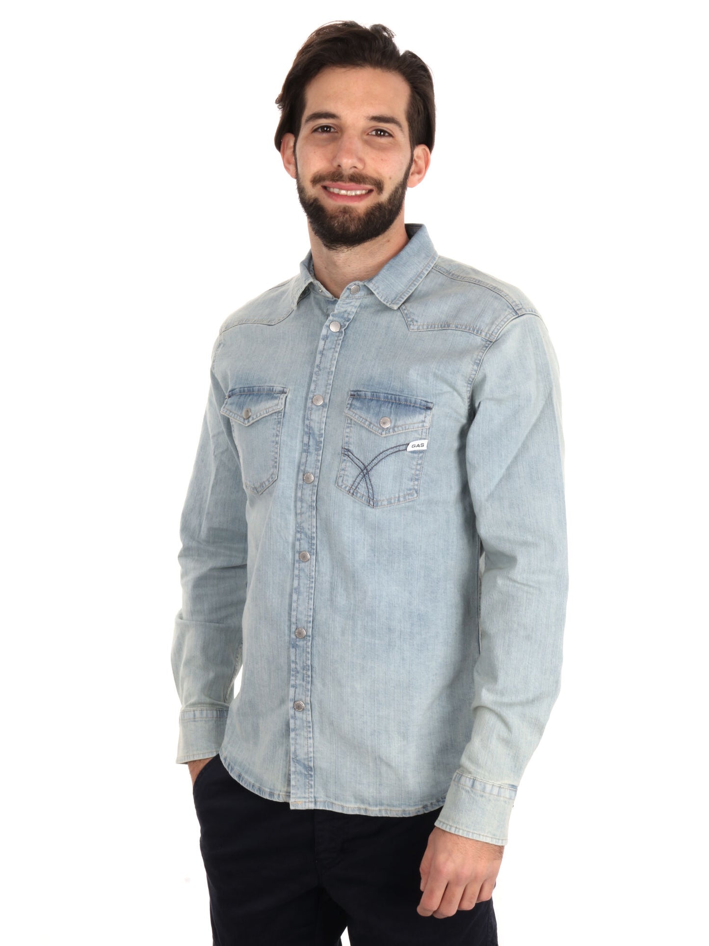 CAMICIA KANT NEW DENIM GAS UOMO JEANS CHIARO