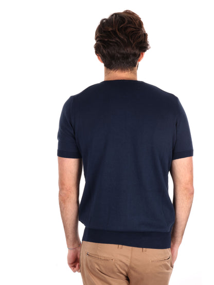 T-SHIRT IN MAGLIA TRAFORATA FB UOMO BLU