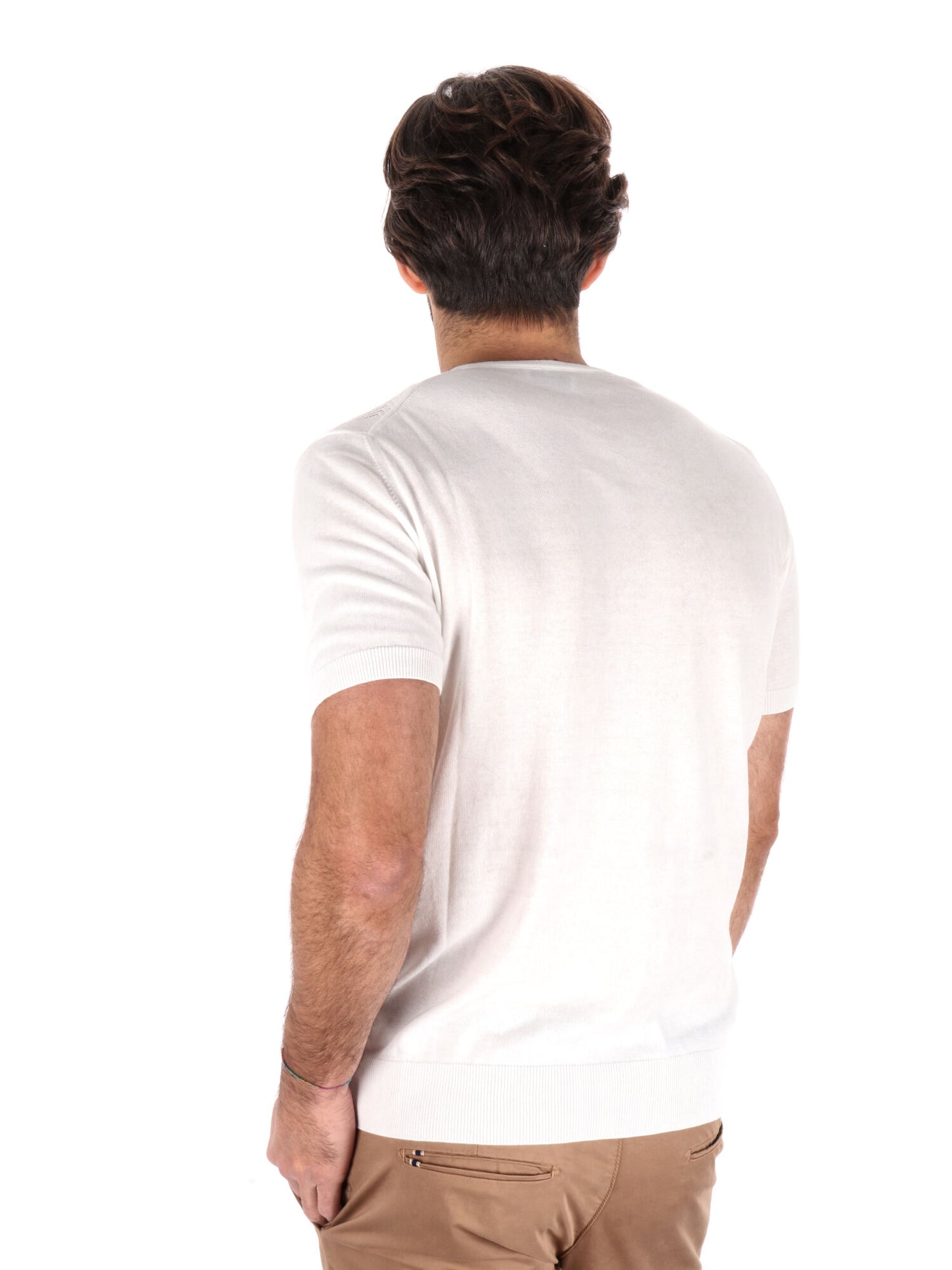 T-SHIRT IN MAGLIA TRAFORATA FB UOMO BIANCO
