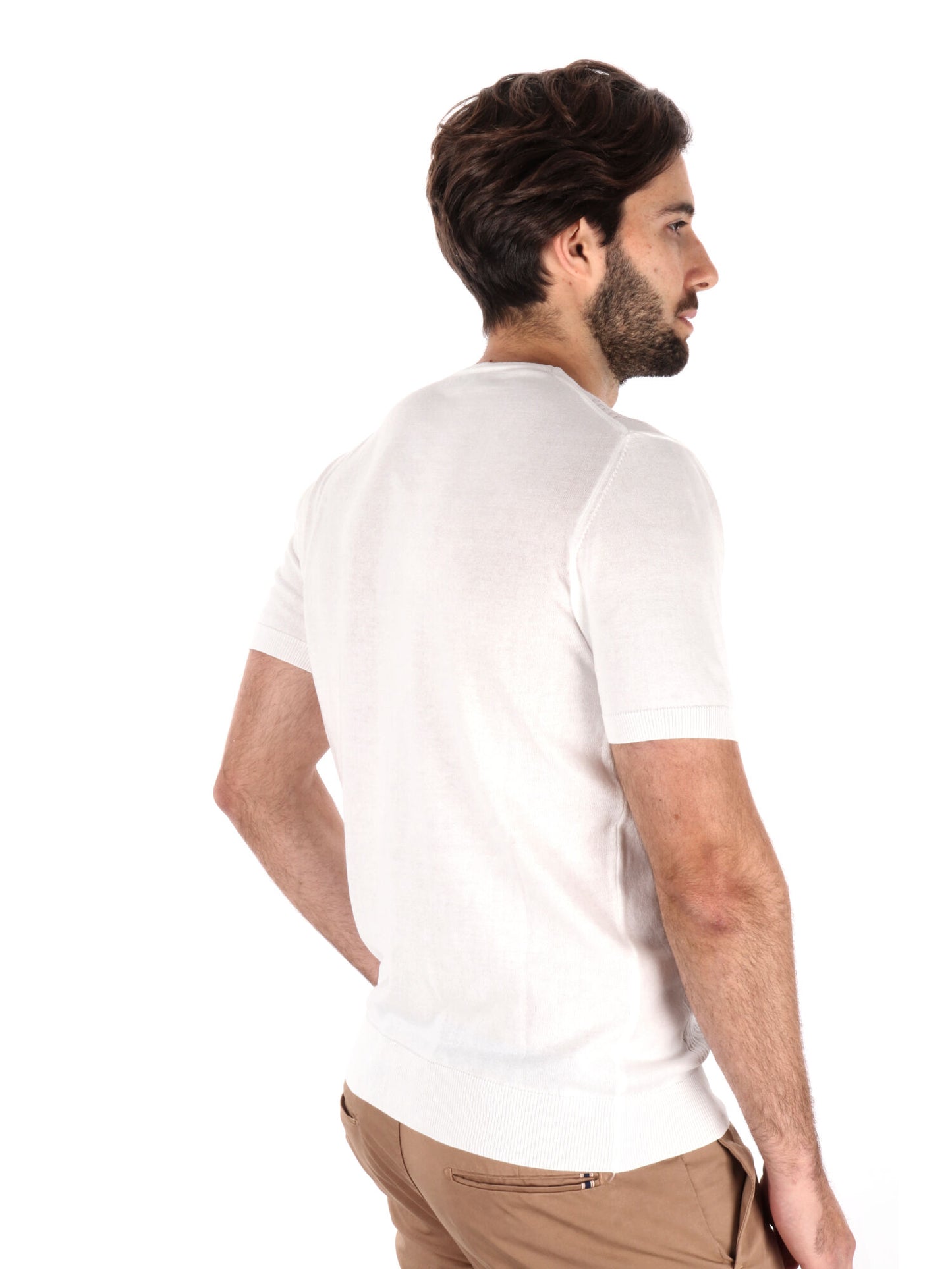 T-SHIRT IN MAGLIA TRAFORATA FB UOMO BIANCO