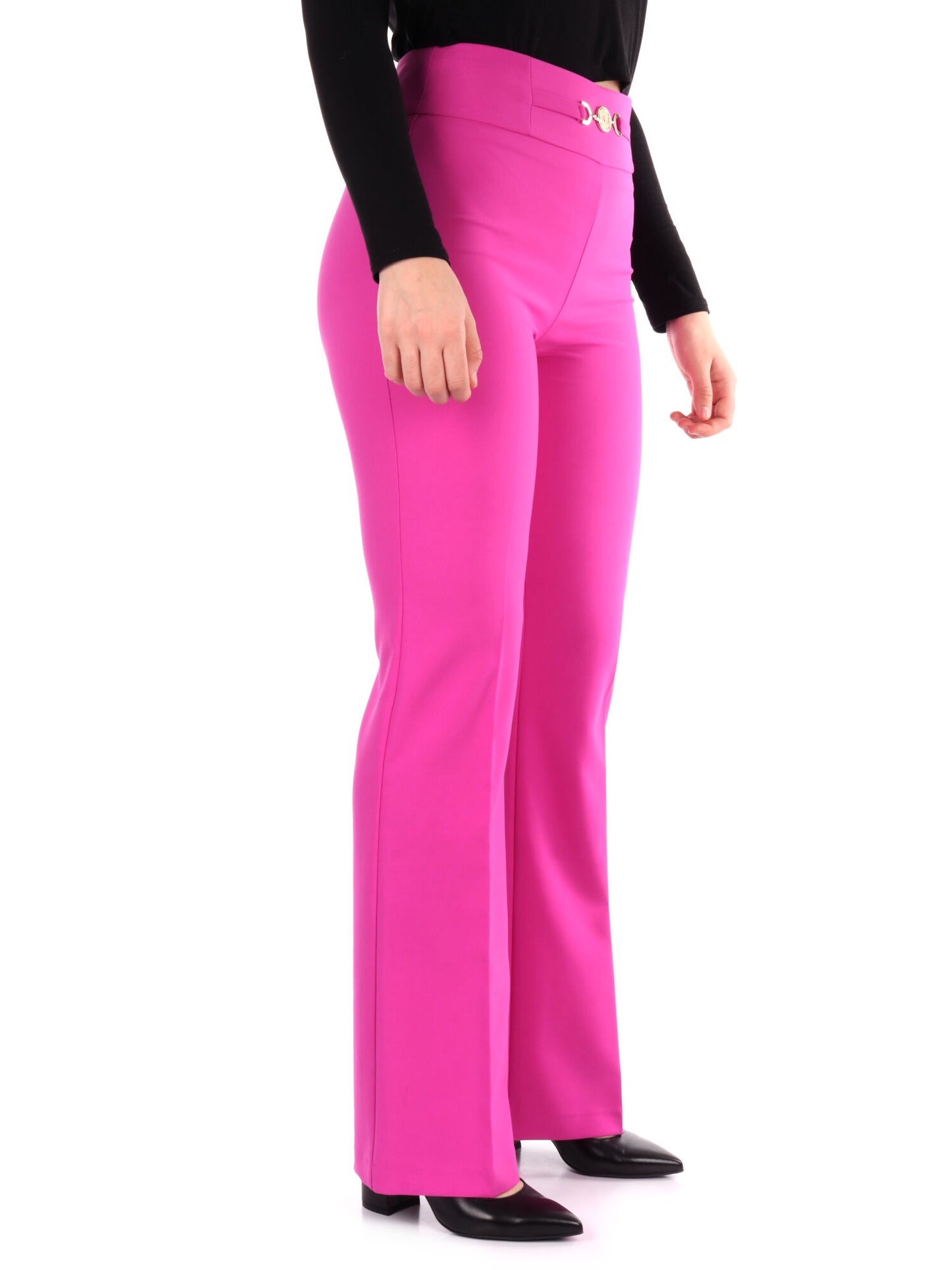PANTALONE PALAZZO CON FIBBIA ARTIGLI DONNA GERANIO