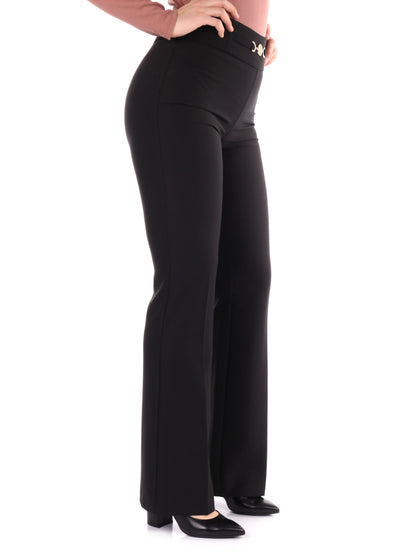 PANTALONE PALAZZO CON FIBBIA ARTIGLI DONNA NERO