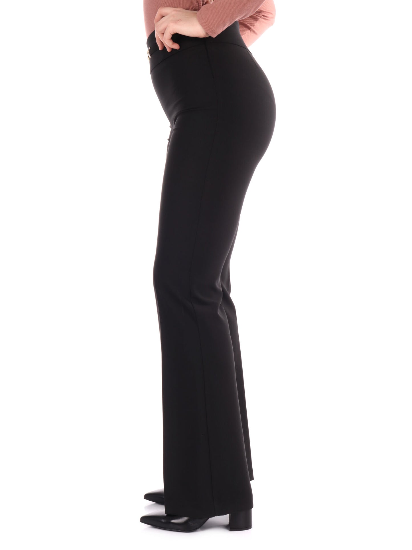 PANTALONE PALAZZO CON FIBBIA ARTIGLI DONNA NERO