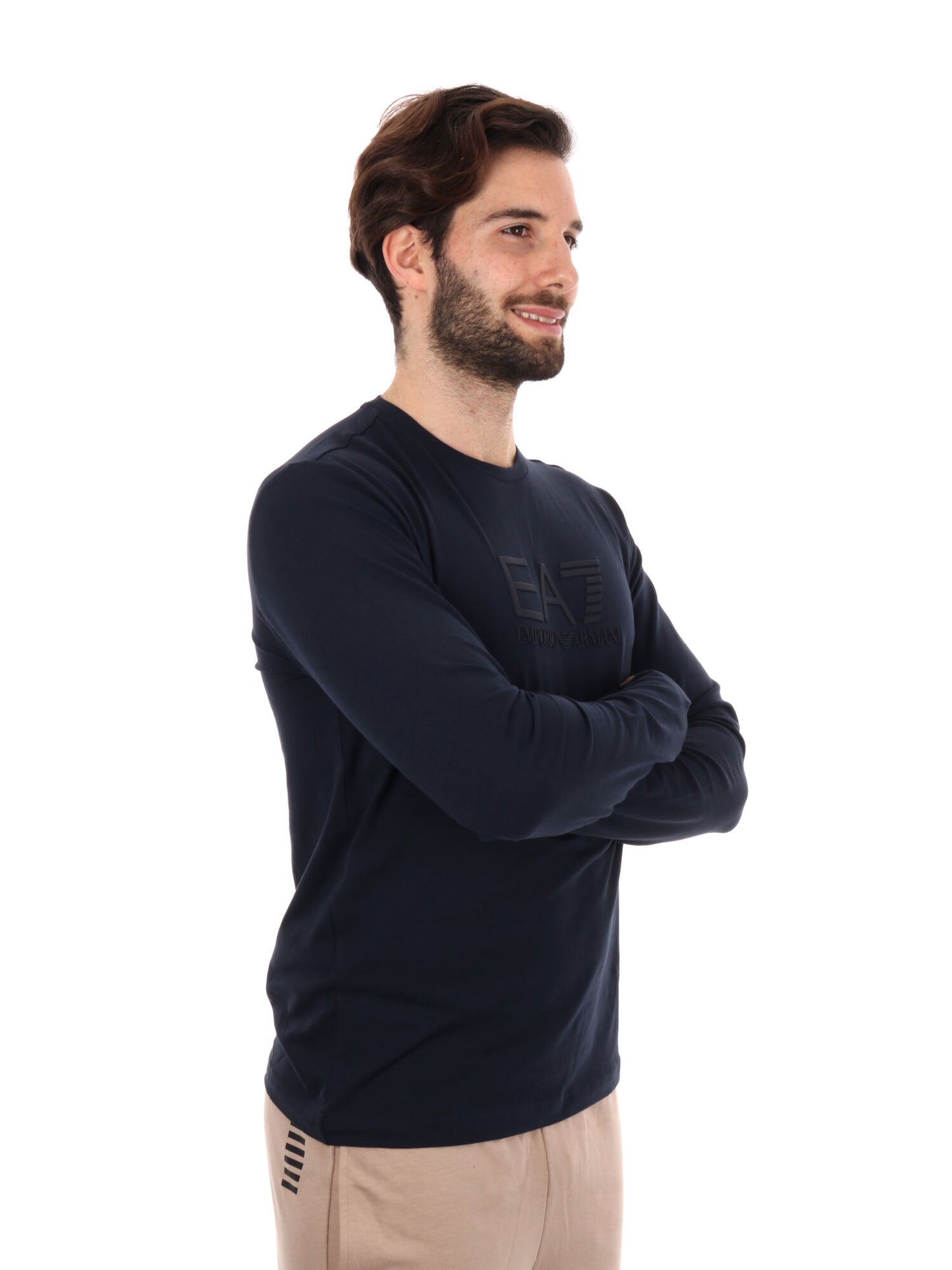 T-SHIRT MANICA LUNGA VISIBILITY EA7 EMPORIO ARMANI UOMO BLU