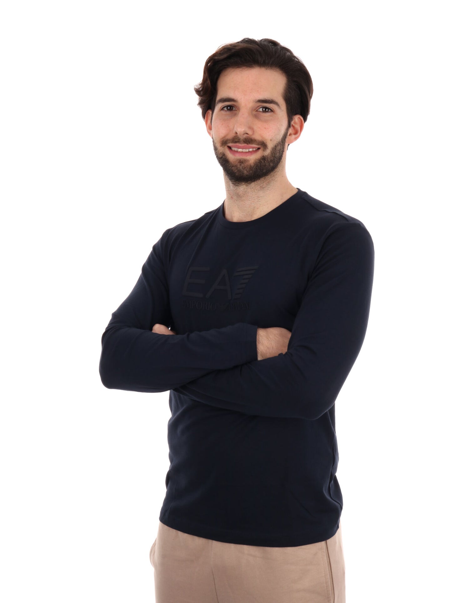 T-SHIRT MANICA LUNGA VISIBILITY EA7 EMPORIO ARMANI UOMO BLU