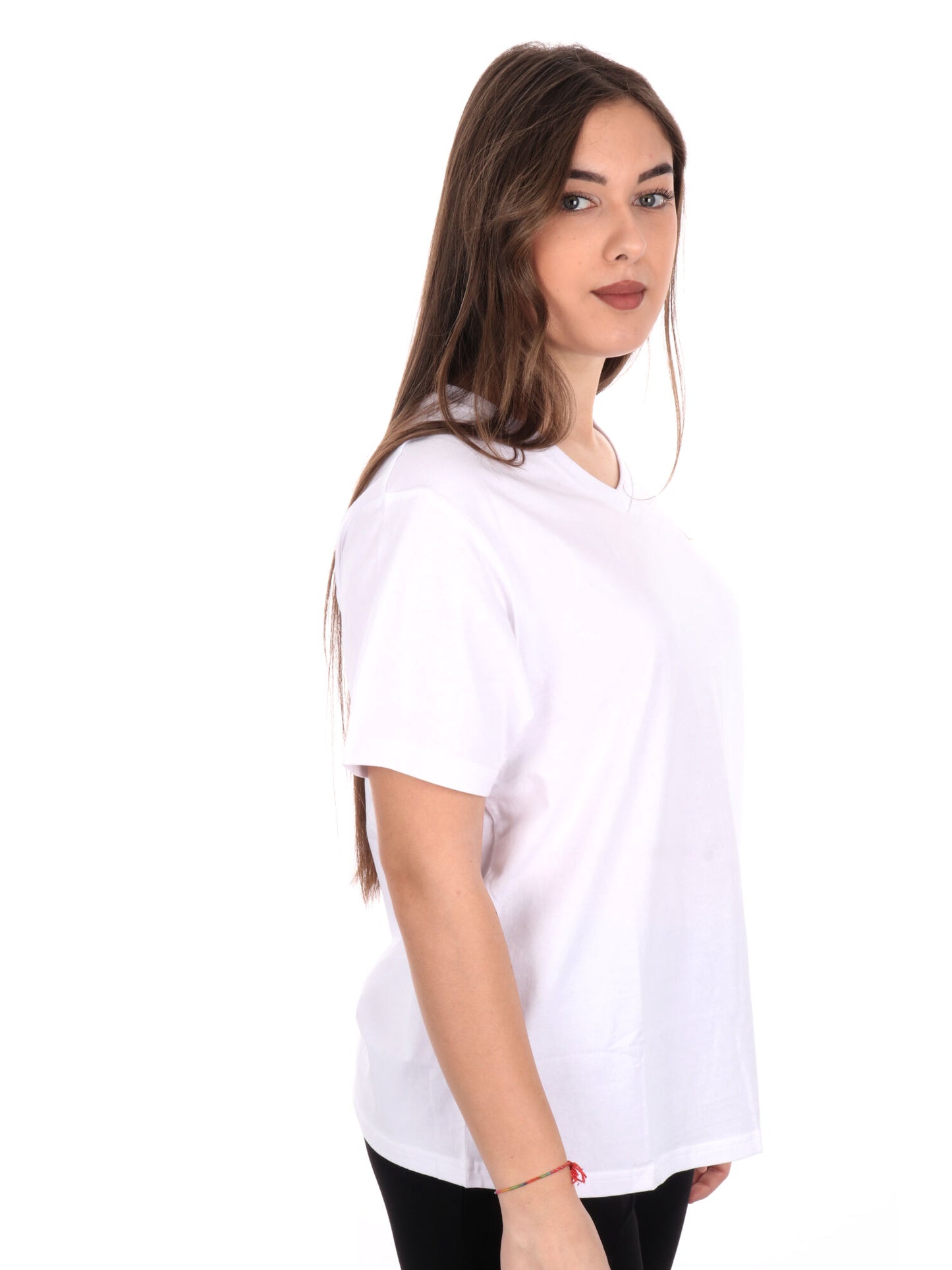 T-SHIRT SCOLLO A V EA7 EMPORIO ARMANI  DONNA BIANCO