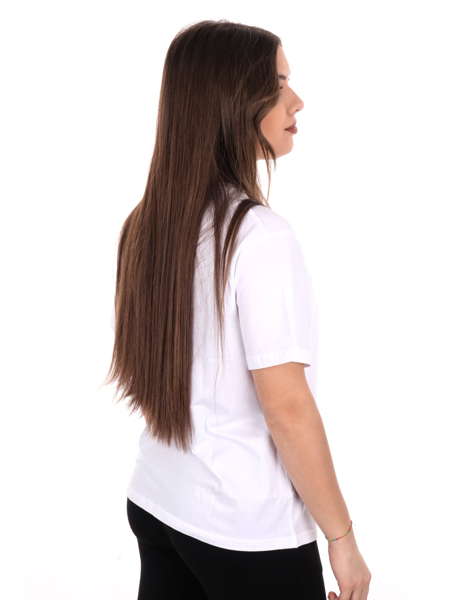 T-SHIRT SCOLLO A V EA7 EMPORIO ARMANI  DONNA BIANCO