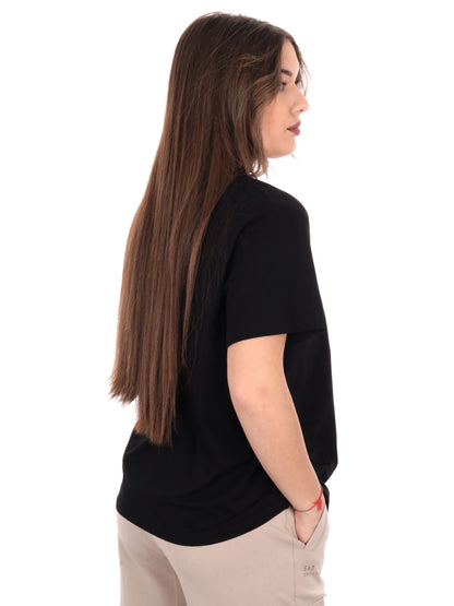 T-SHIRT SCOLLO A V EA7 EMPORIO ARMANI DONNA NERO
