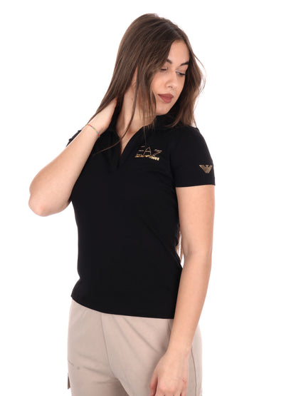 POLO EVOLUTION EA7 EMPORIO ARMANI DONNA NERO