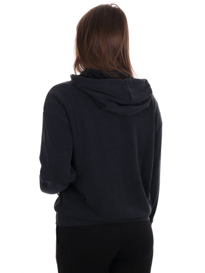 FELPA CON CAPPUCCIO E ZIP CORE LADY RELAX EA7 EMPORIO ARMANI DONNA NERO