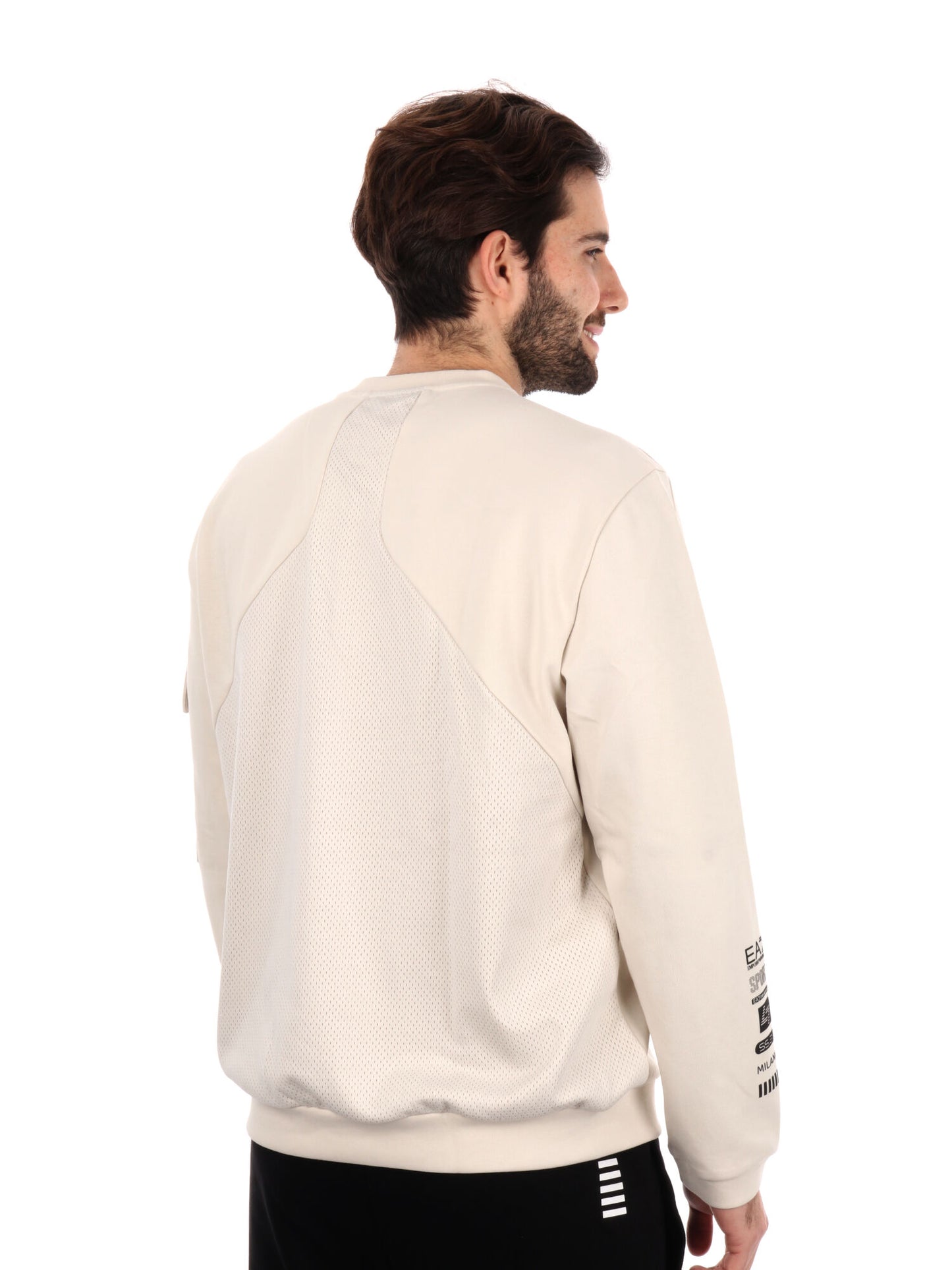 FELPA ATHLETICS EA7 EMPORIO ARMANI UOMO PANNA
