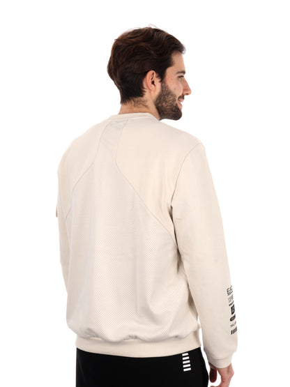 FELPA ATHLETICS EA7 EMPORIO ARMANI UOMO PANNA
