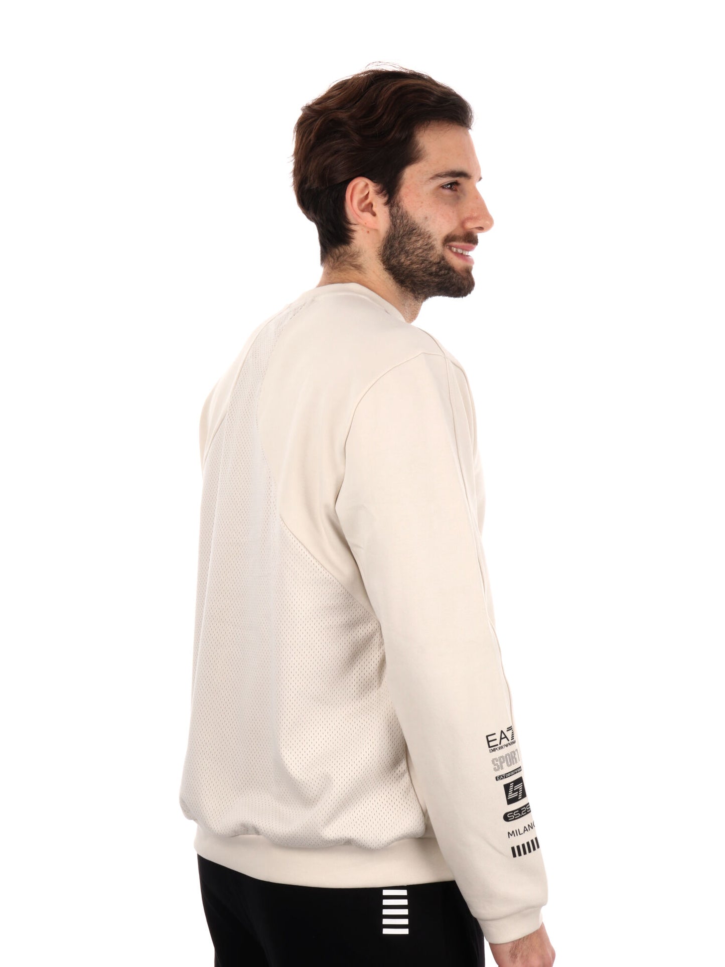 FELPA ATHLETICS EA7 EMPORIO ARMANI UOMO PANNA