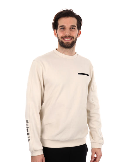 FELPA ATHLETICS EA7 EMPORIO ARMANI UOMO PANNA
