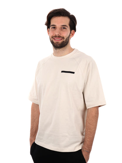 T-SHIRT IN JERSEY EA7 EMPORIO ARMANI UOMO PANNA