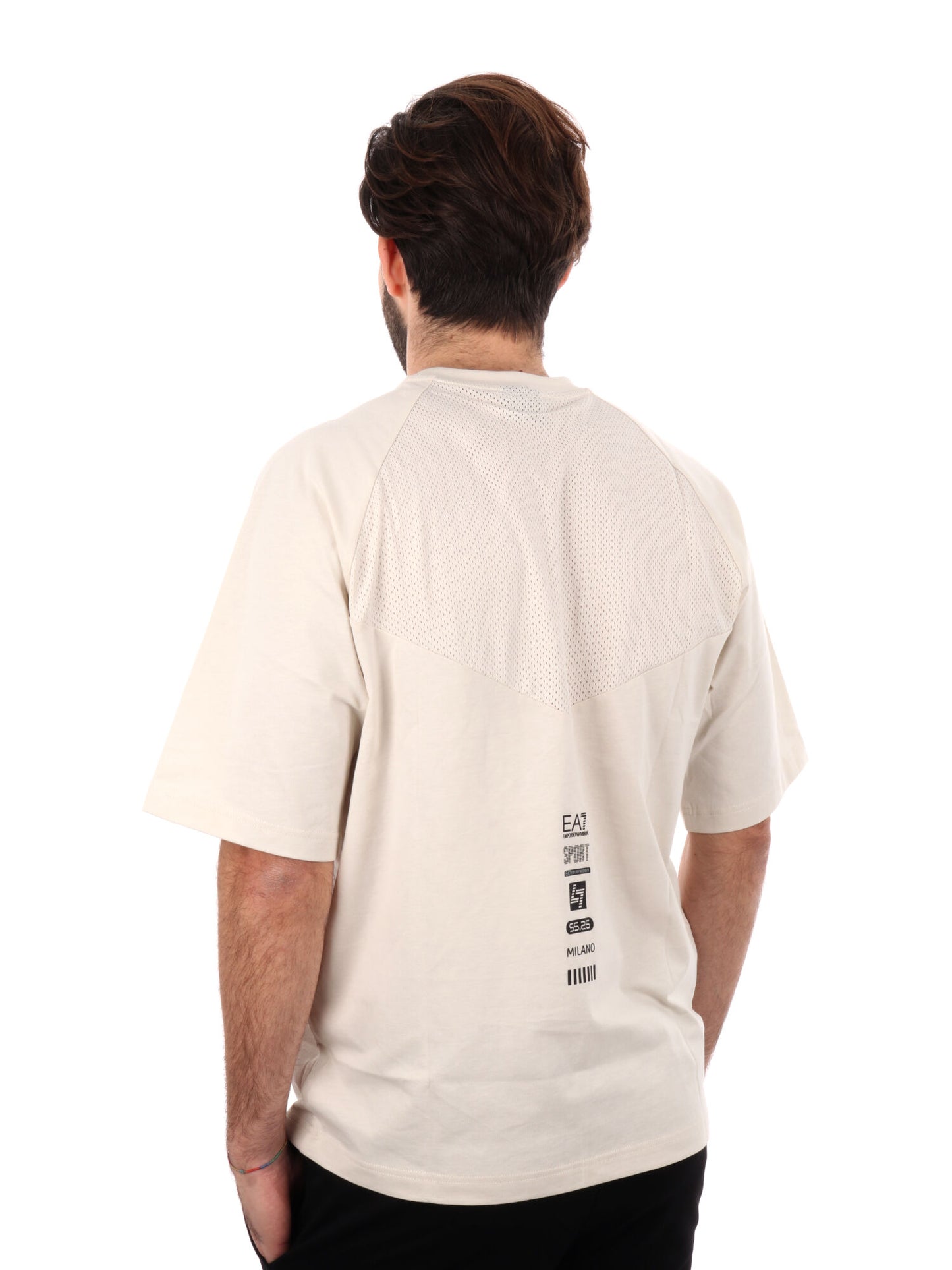 T-SHIRT IN JERSEY EA7 EMPORIO ARMANI UOMO PANNA