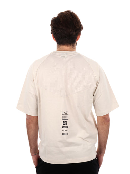T-SHIRT IN JERSEY EA7 EMPORIO ARMANI UOMO PANNA