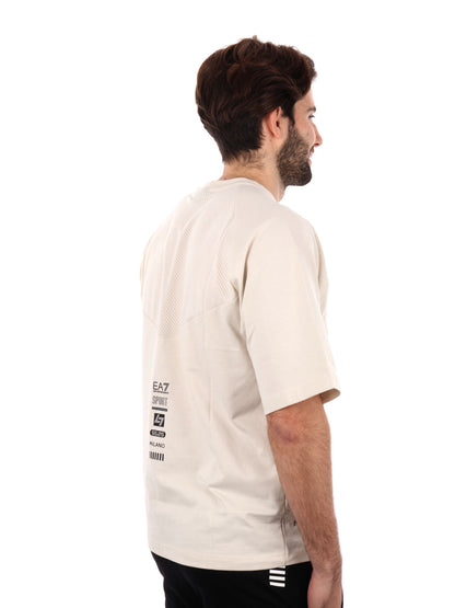 T-SHIRT IN JERSEY EA7 EMPORIO ARMANI UOMO PANNA